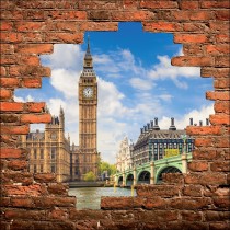 Sticker mural trompe l'oeil monument Londres